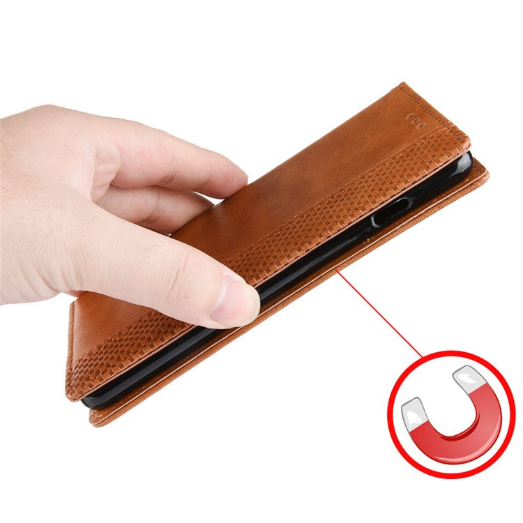 For Oppo Reno13 Pro 5G Leather Case Wallet Stand Retro Texture Phone Cover - Brown