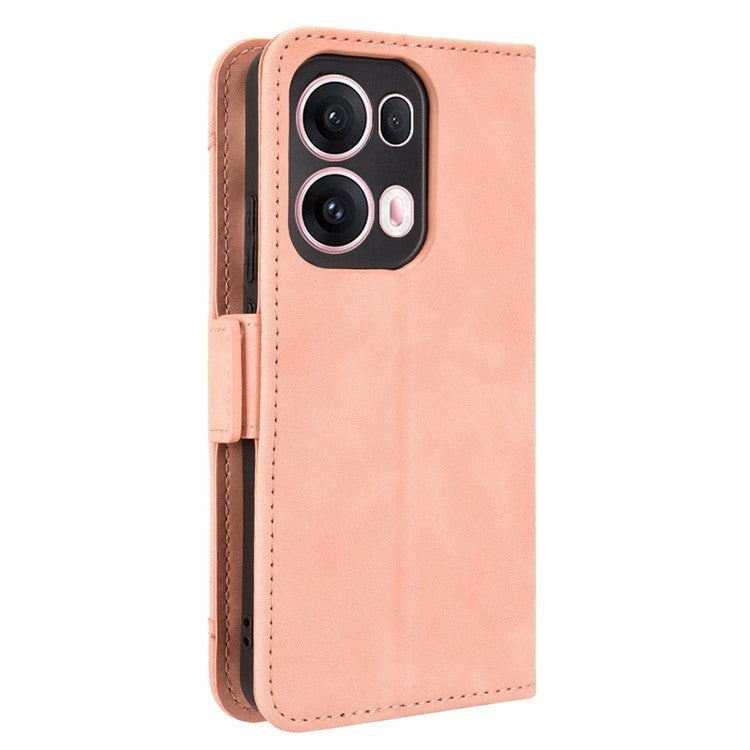 For Oppo Reno13 Pro 5G Leather Case Phone Wallet Cover with Multiple Card Slots - Pink