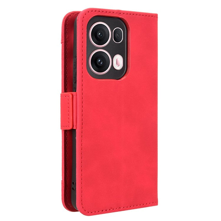 For Oppo Reno13 Pro 5G Leather Case Phone Wallet Cover with Multiple Card Slots - Red