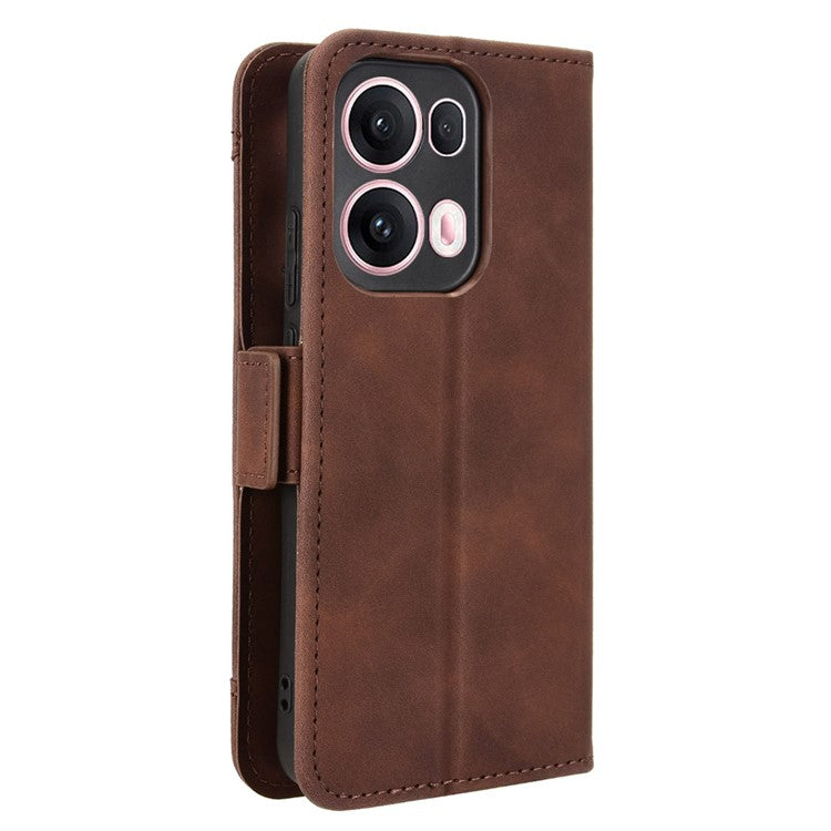 For Oppo Reno13 Pro 5G Leather Case Phone Wallet Cover with Multiple Card Slots - Brown