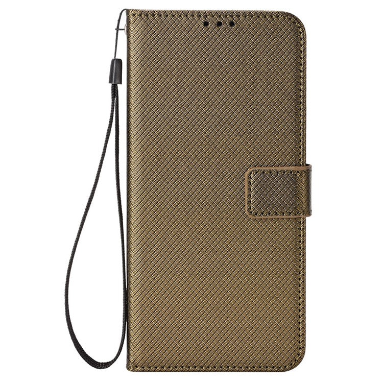 For Oppo Reno13 Pro 5G Case PU Leather Diamond Texture Wallet Phone Cover - Brown