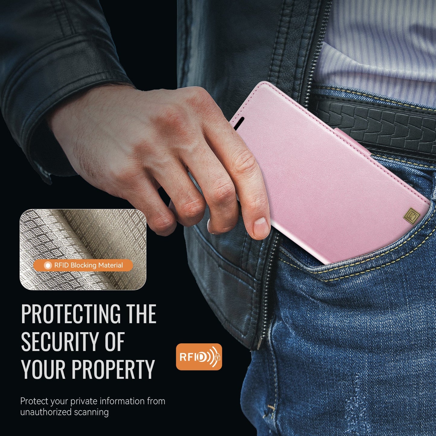 For Google Pixel 9 Pro / Google Pixel 9 Case AUTSPACE A11 RFID Blocking Retro Leather Cell Phone Wallet Cover - Pink