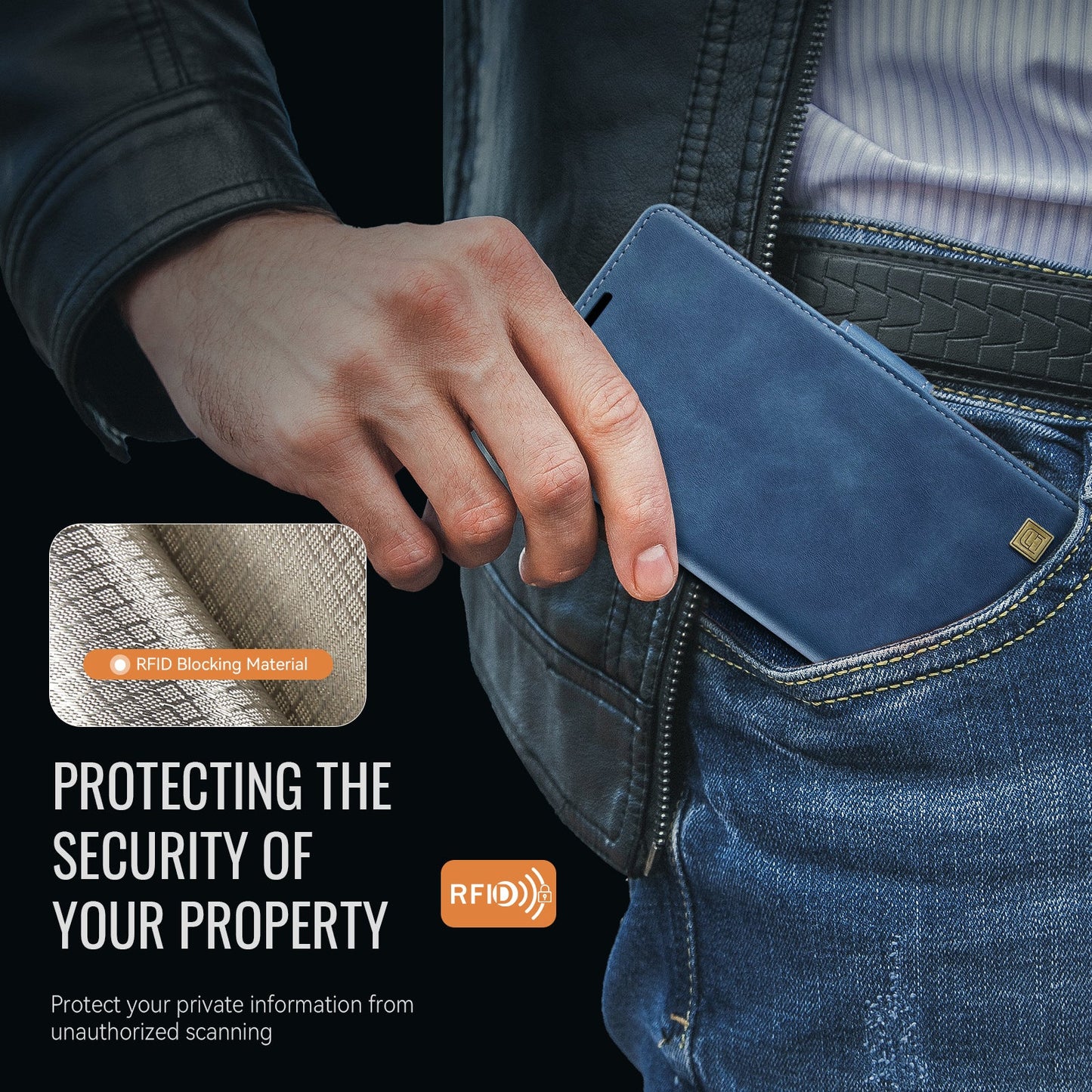 For Google Pixel 9 Pro / Google Pixel 9 Case AUTSPACE A11 RFID Blocking Retro Leather Cell Phone Wallet Cover - Blue