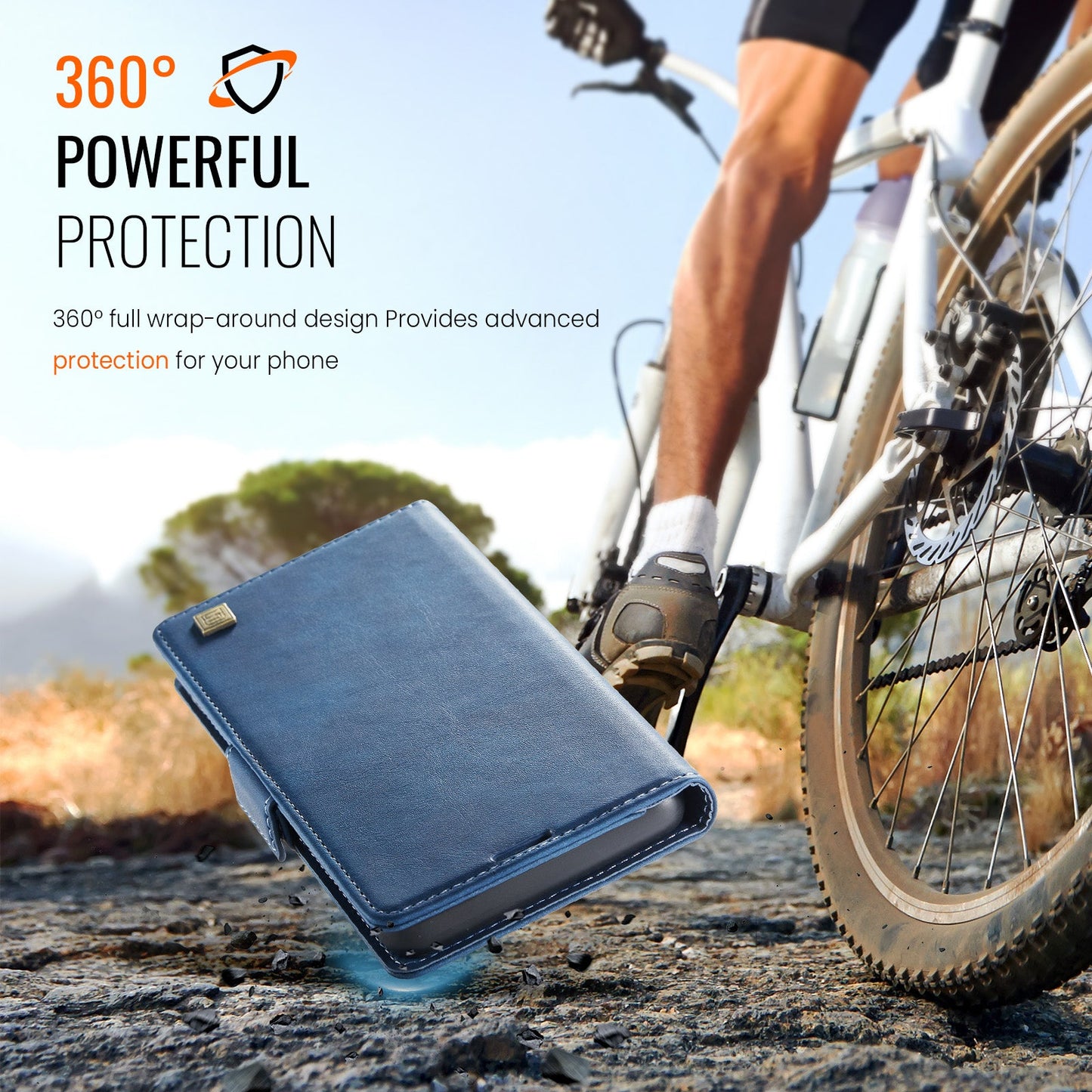 For Google Pixel 9 Pro XL Case AUTSPACE A11 RFID Blocking Retro Leather Cell Phone Wallet Cover - Blue