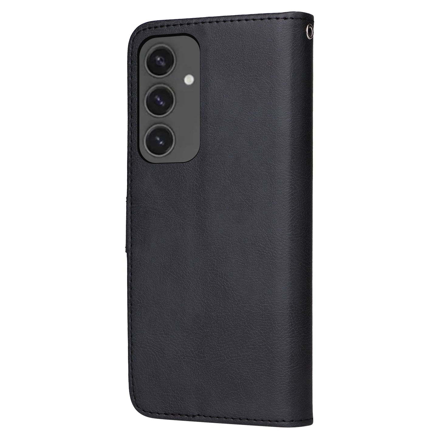 For Samsung Galaxy S24 FE 2 in 1 Magnetic Detachable Leather Wallet Case Stand with Strap - Blank
