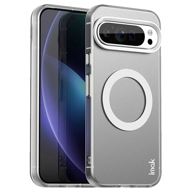 IMAK For Google Pixel 9 Pro  /  Pixel 9 Case Compatible with MagSafe Candy Color Anti Drop TPU + PET Back Cover - White