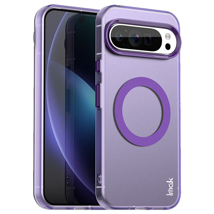 IMAK For Google Pixel 9 Pro  /  Pixel 9 Case Compatible with MagSafe Candy Color Anti Drop TPU + PET Back Cover - Purple