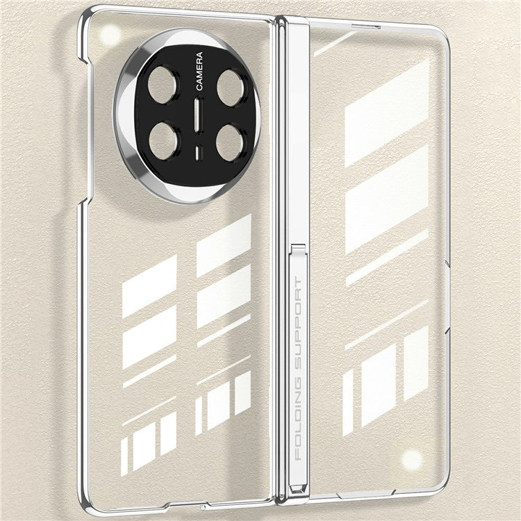 GKK For Huawei Mate X6 Case Ultra Clear Magnetic Hinge PC + Tempered Glass Phone Cover - Silver