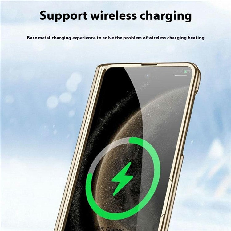 GKK For Huawei Mate X6 Case Ultra Clear Magnetic Hinge PC + Tempered Glass Phone Cover - Black