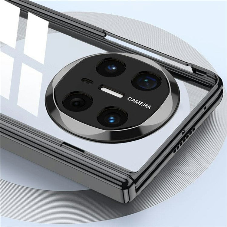 GKK For Huawei Mate X6 Case Ultra Clear Magnetic Hinge PC + Tempered Glass Phone Cover - Black