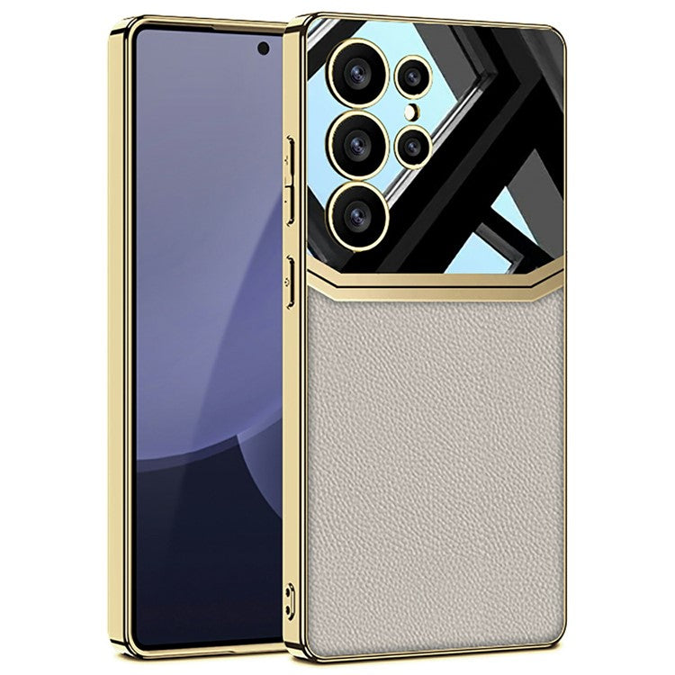 GKK For Samsung Galaxy S25 Ultra Case Electroplated TPU PC PU Phone Back Cover - Titanium Grey