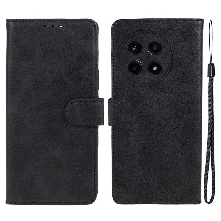 For OnePlus Ace 5 5G / Ace 5 Pro 5G Case PU Leather Wallet Protective Phone Cover Calf Texture - Black