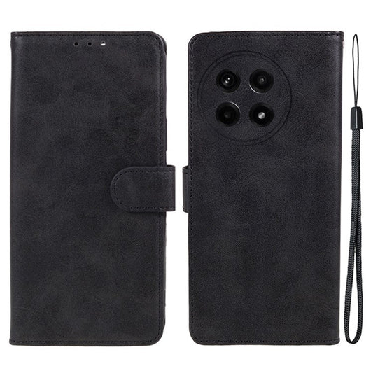 For OnePlus Ace 5 5G / Ace 5 Pro 5G Case PU Leather Wallet Protective Phone Cover Calf Texture - Black