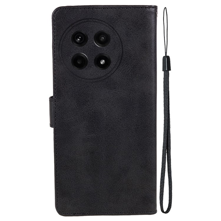 For OnePlus Ace 5 5G / Ace 5 Pro 5G Case PU Leather Wallet Protective Phone Cover Calf Texture - Black