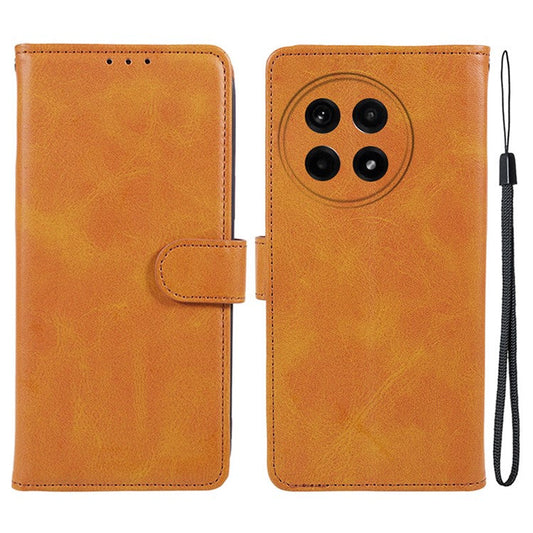 For OnePlus Ace 5 5G / Ace 5 Pro 5G Case PU Leather Wallet Protective Phone Cover Calf Texture - Khaki