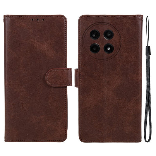 For OnePlus Ace 5 5G / Ace 5 Pro 5G Case PU Leather Wallet Protective Phone Cover Calf Texture - Brown