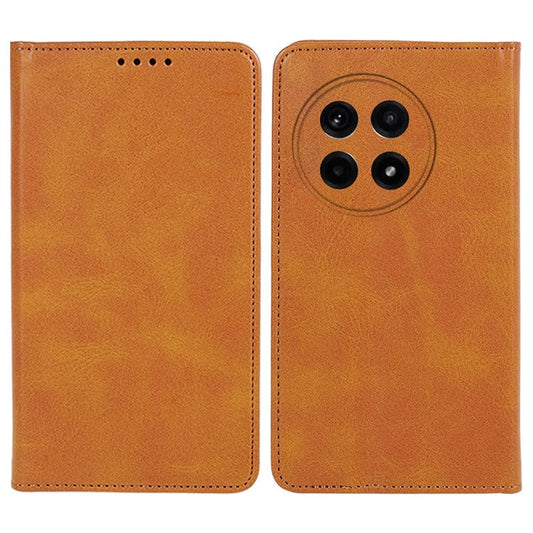 For OnePlus Ace 5 5G / Ace 5 Pro 5G Case Strong Magnetic PU Leather Phone Cover Calf Texture - Khaki