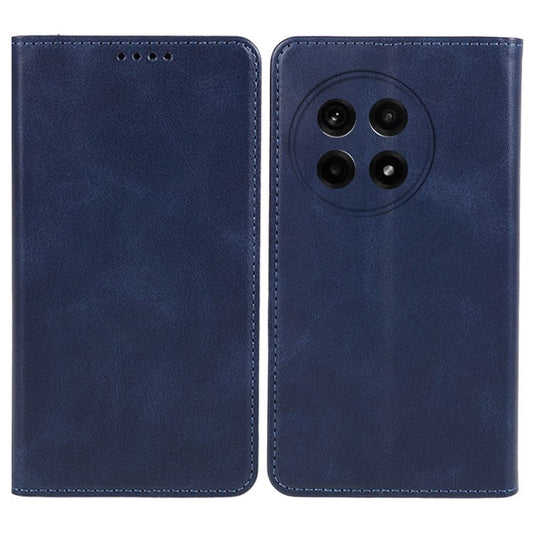 For OnePlus Ace 5 5G / Ace 5 Pro 5G Case Strong Magnetic PU Leather Phone Cover Calf Texture - Blue