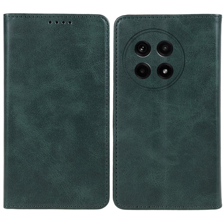 For OnePlus Ace 5 5G / Ace 5 Pro 5G Case Strong Magnetic PU Leather Phone Cover Calf Texture - Green