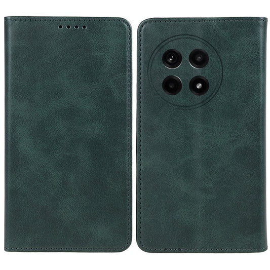 For OnePlus Ace 5 5G / Ace 5 Pro 5G Case Strong Magnetic PU Leather Phone Cover Calf Texture - Green