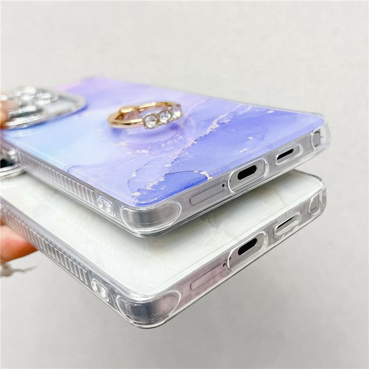For Samsung Galaxy S25 Ultra Case with Kickstand IMD Marble Pattern Electroplated Phone Cover - M9