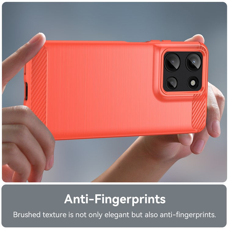 For Motorola Moto G Play (2025) 4G / G 5G (2025) Case Carbon Fiber Texture Brushed Phone Back Cover - Red