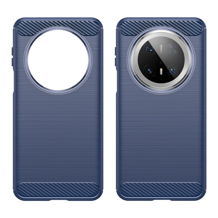 For Huawei Mate 70 Pro / 70 Pro+ Case Carbon Fiber Texture Brushed Phone Back Cover - Blue