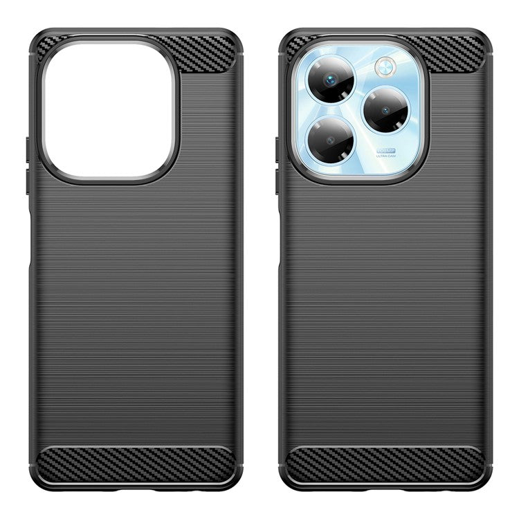 For Infinix Note 40X 5G Case Carbon Fiber Texture Brushed Phone Back Cover - Black