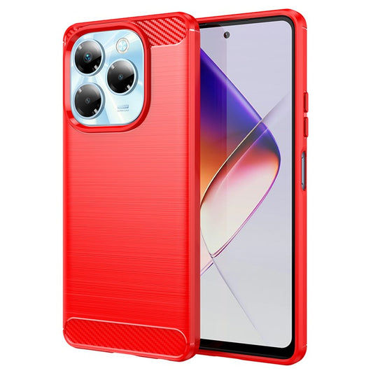 For Infinix Note 40X 5G Case Carbon Fiber Texture Brushed Phone Back Cover - Red