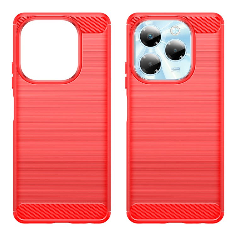 For Infinix Note 40X 5G Case Carbon Fiber Texture Brushed Phone Back Cover - Red