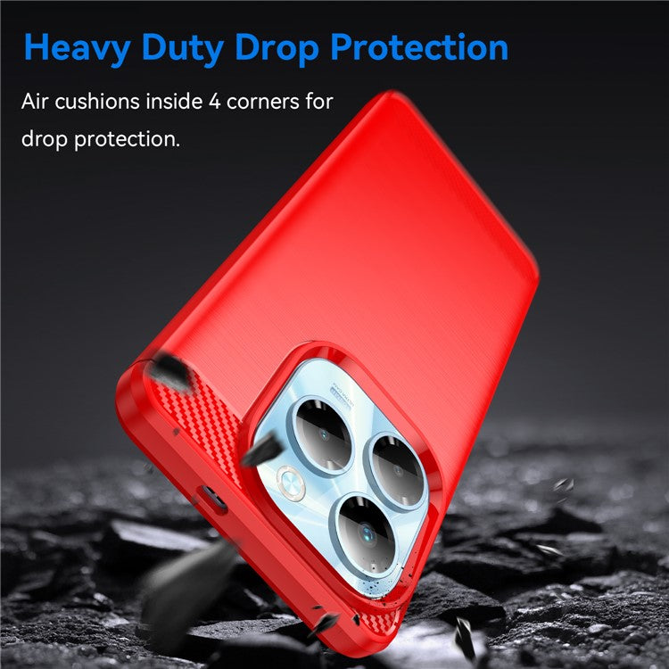 For Infinix Note 40X 5G Case Carbon Fiber Texture Brushed Phone Back Cover - Red