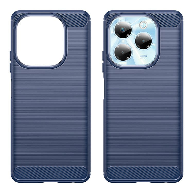 For Infinix Note 40X 5G Case Carbon Fiber Texture Brushed Phone Back Cover - Blue