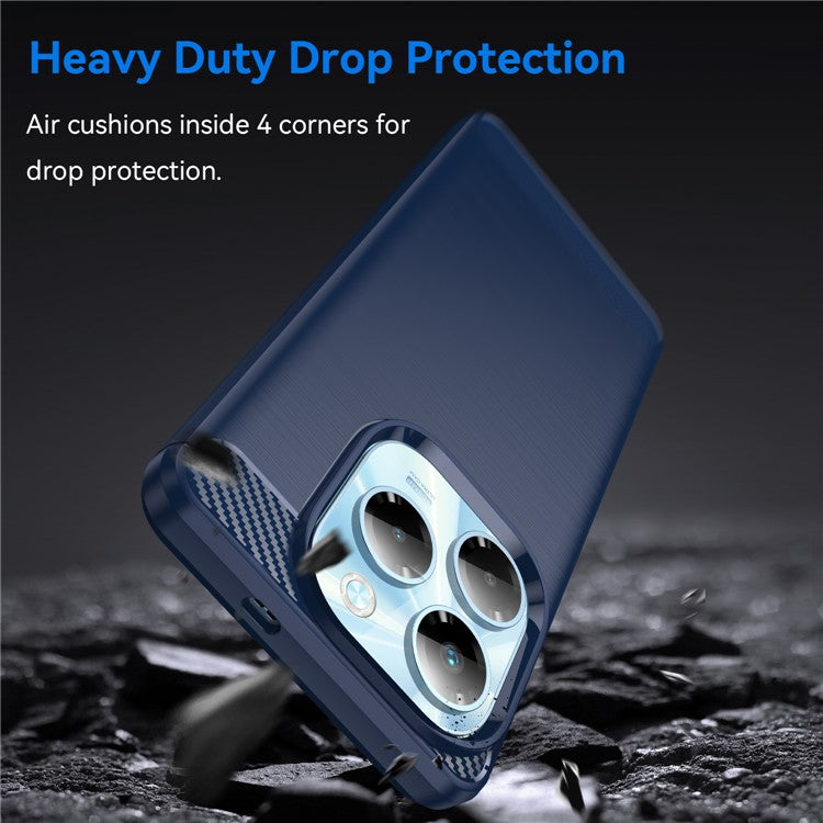 For Infinix Note 40X 5G Case Carbon Fiber Texture Brushed Phone Back Cover - Blue