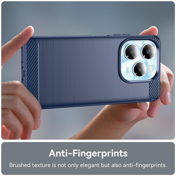 For Infinix Note 40X 5G Case Carbon Fiber Texture Brushed Phone Back Cover - Blue