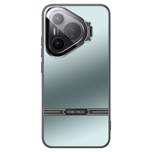 For Huawei Pura 70 Case Kickstand PC + TPU Matte Phone Cover with Lens Film - Green