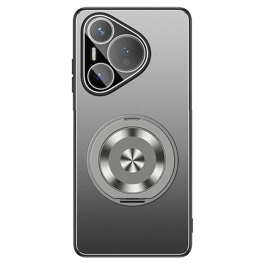 For Huawei Pura 70 Case PC + TPU Matte Kickstand Back Phone Cover with Lens Film - Grey
