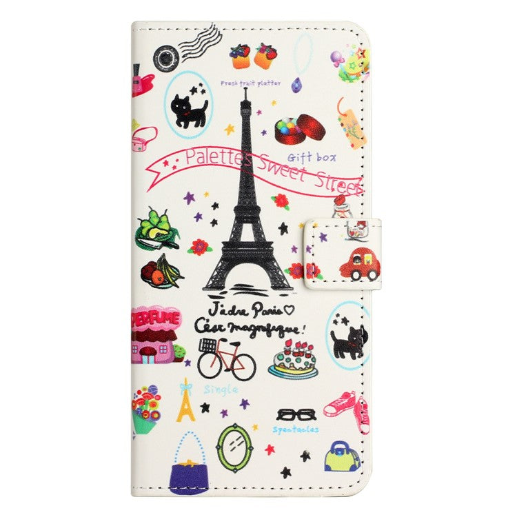 For Motorola Moto G15 4G  /  G15 Power 4G Case Pattern Print PU Leather Wallet Phone Cover - Eiffel Tower