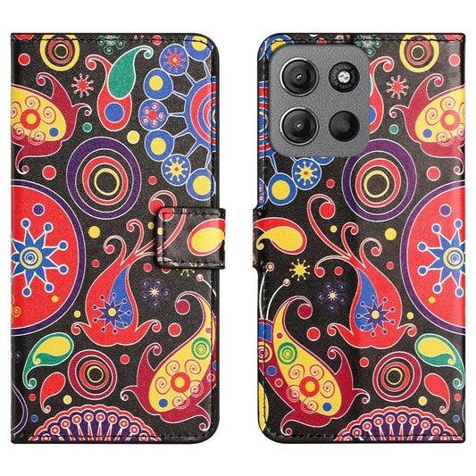 For Motorola Moto G15 4G  /  G15 Power 4G Case Pattern Print PU Leather Wallet Phone Cover - Jelly Fish