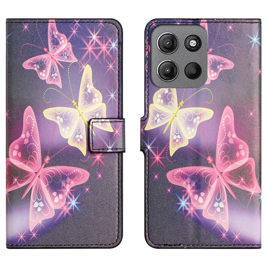 For Motorola Moto G15 4G  /  G15 Power 4G Case Pattern Print PU Leather Wallet Phone Cover - Illusion Butterfly