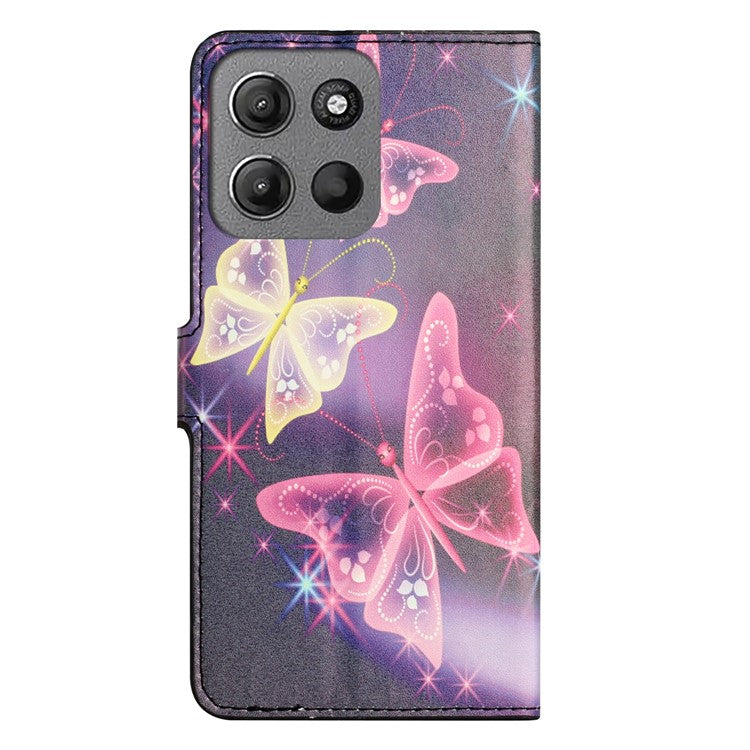For Motorola Moto G15 4G  /  G15 Power 4G Case Pattern Print PU Leather Wallet Phone Cover - Illusion Butterfly