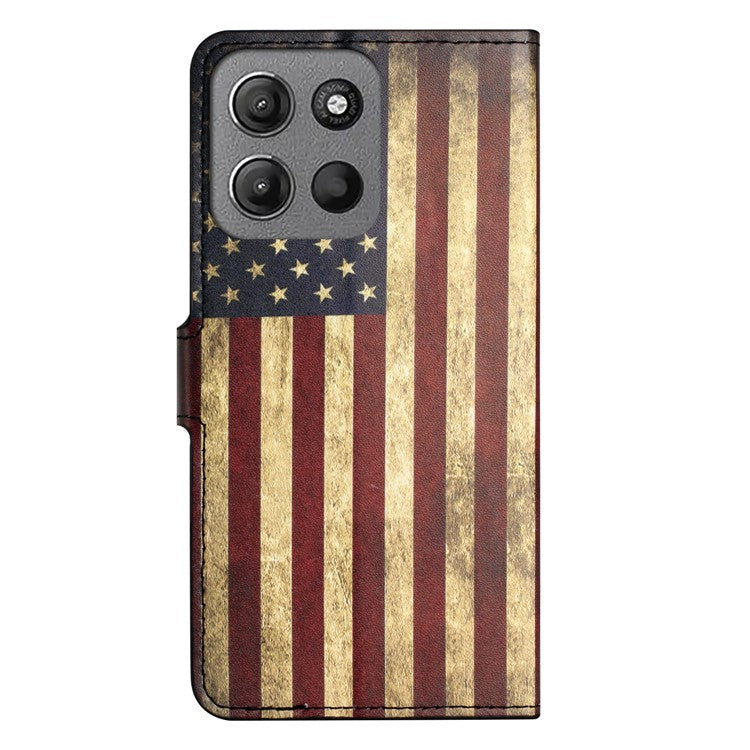 For Motorola Moto G15 4G  /  G15 Power 4G Case Pattern Print PU Leather Wallet Phone Cover - The American Flag