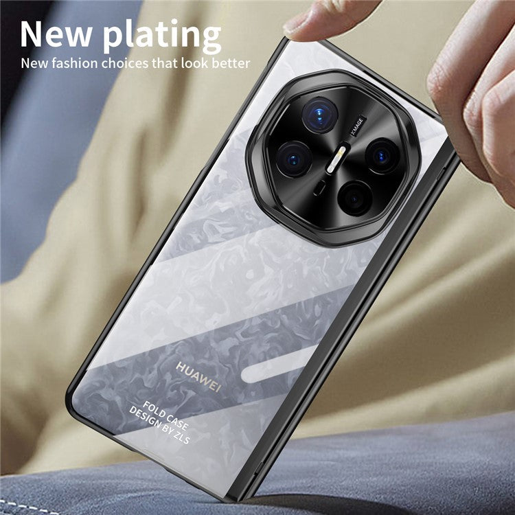For Huawei Mate X6 Case Electroplating PC Folding Phone Cover - Black