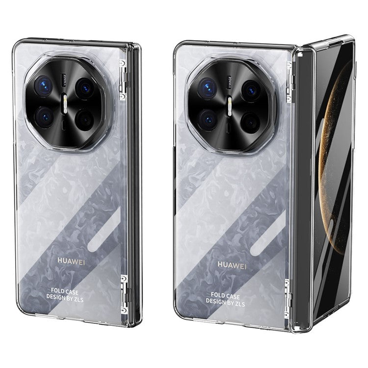 For Huawei Mate X6 Case Electroplating PC Folding Phone Cover - Transparent