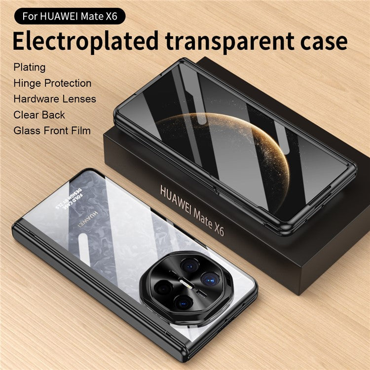 For Huawei Mate X6 Case Electroplating PC Folding Phone Cover - Silver