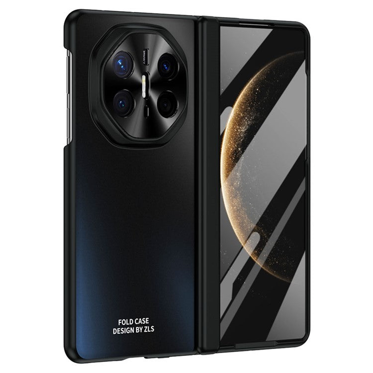 For Huawei Mate X6 Phone Case Hard PC Shockproof Cover with Front Screen Film - Black