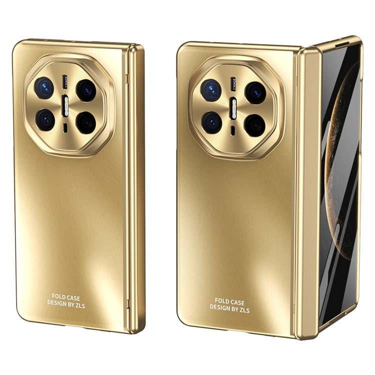 For Huawei Mate X6 Phone Case Hard PC Shockproof Cover with Front Screen Film - Gold