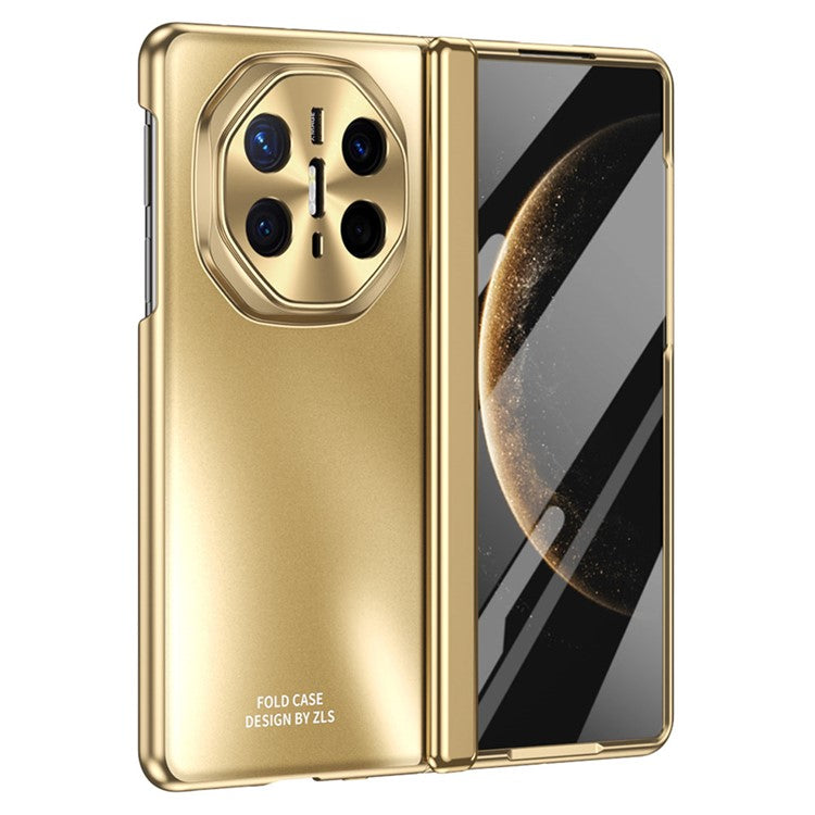 For Huawei Mate X6 Phone Case Hard PC Shockproof Cover with Front Screen Film - Gold