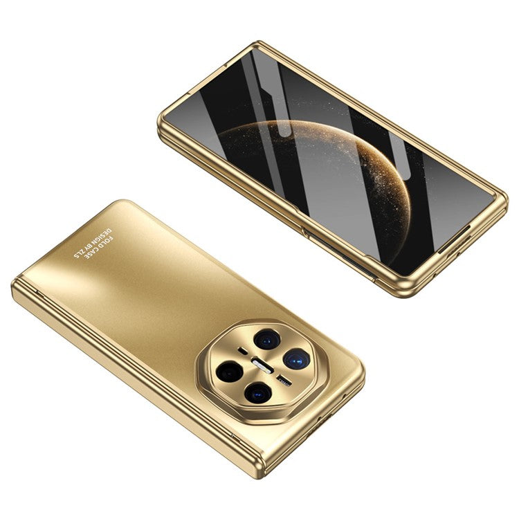 For Huawei Mate X6 Phone Case Hard PC Shockproof Cover with Front Screen Film - Gold