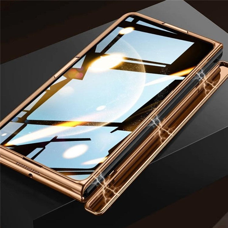 For Huawei Mate X6 Case PC + PU Phone Back Cover Built In Screen Protector - Black