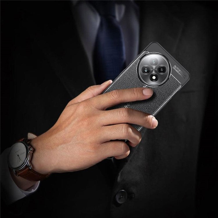 For OnePlus Ace 5 5G Case Litchi Texture TPU Flexible Phone Cover, Black